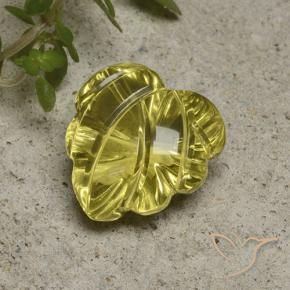 Cuarzo Amarillo claro medio natural de 7.41 ct, Corte Flor, Transparente