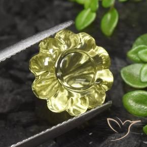 Cuarzo Amarillo medio natural de 7.20 ct, Corte Flor, Transparente
