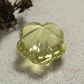 Cuarzo Amarillo claro natural de 13.66 ct, Corte Flor, Transparente