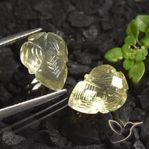 Gemas de Cuarzo Amarillo claro medio natural de 9.49 ct, Corte Flor, Transparente