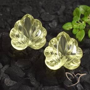 Gemas de Cuarzo Amarillo claro natural de 14.91 ct, Corte Flor, Transparente