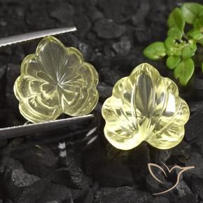 Gemas de Cuarzo Amarillo claro natural de 14.91 ct, Corte Flor, Transparente