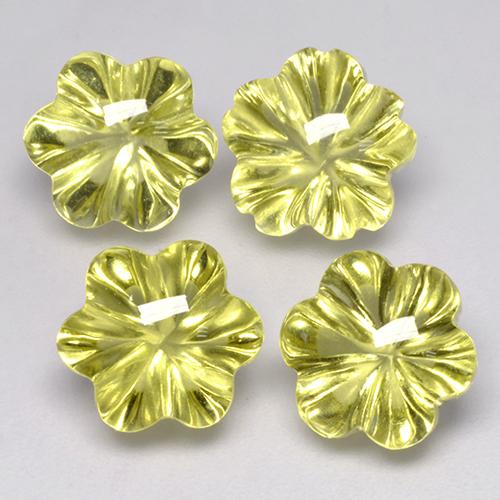 15.85ctw Natural Amarillo verdoso Cuarzo, Corte Flor, Transparente
