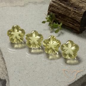 Gemas de Cuarzo Amarillo claro natural de 20.16 ct, Corte Flor, Transparente
