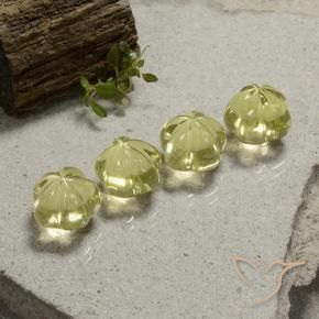 Gemas de Cuarzo Amarillo claro natural de 20.16 ct, Corte Flor, Transparente
