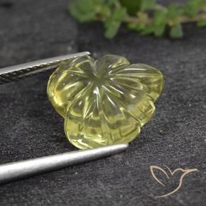 Cuarzo Amarillo medio natural de 6.61 ct, Corte Flor, Transparente