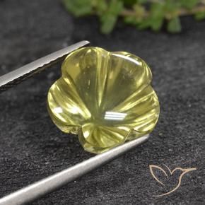 Cuarzo Amarillo medio natural de 8.05 ct, Corte Flor, Transparente