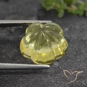 Cuarzo Amarillo medio natural de 8.05 ct, Corte Flor, Transparente