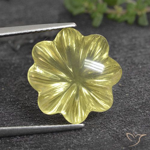 9.33ct Natural Amarillo piña claro Cuarzo, Corte Flor, Transparente