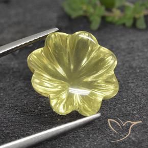 Cuarzo Amarillo piña claro natural de 9.33 ct, Corte Flor, Transparente