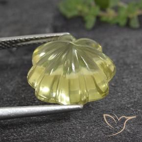 Cuarzo Amarillo piña claro natural de 9.33 ct, Corte Flor, Transparente