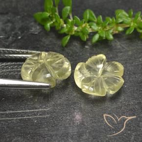 Gemas de Cuarzo Amarillo pálido natural de 3.99 ct, Corte Flor, Transparente