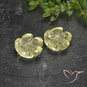 Gemas de Cuarzo Amarillo pálido natural de 3.99 ct, Corte Flor, Transparente