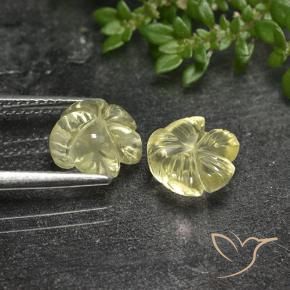 Gemas de Cuarzo Amarillo pálido natural de 3.99 ct, Corte Flor, Transparente