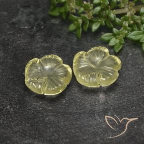 Gemas de Cuarzo Amarillo medio natural de 5.03 ct, Corte Flor, Transparente