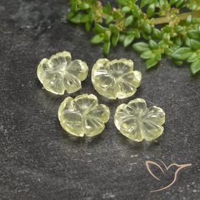 Gemas de Cuarzo Amarillo verdoso claro natural de 5.77 ct, Corte Flor, Transparente