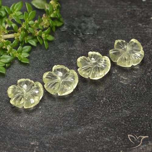 Gemas de Cuarzo Amarillo claro natural de 6.88 ct, Corte Flor, Transparente