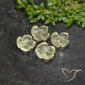 Gemas de Cuarzo Amarillo claro natural de 3.60 ct, Corte Flor, Transparente