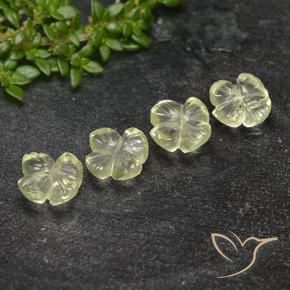 Gemas de Cuarzo Amarillo claro natural de 3.60 ct, Corte Flor, Transparente