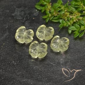 Gemas de Cuarzo Amarillo claro natural de 4.98 ct, Corte Flor, Transparente