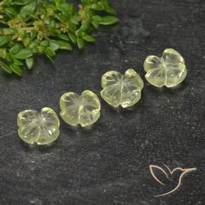 Gemas de Cuarzo Amarillo claro natural de 4.98 ct, Corte Flor, Transparente