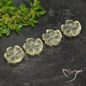 Gemas de Cuarzo Amarillo claro natural de 5.18 ct, Corte Flor, Transparente