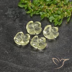 Gemas de Cuarzo Amarillo verdoso claro natural de 5.24 ct, Corte Flor, Transparente
