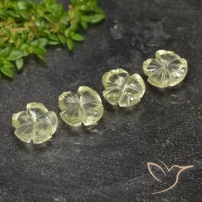 Gemas de Cuarzo Amarillo verdoso claro natural de 5.24 ct, Corte Flor, Transparente