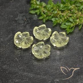 Gemas de Cuarzo Amarillo claro natural de 7.80 ct, Corte Flor, Transparente