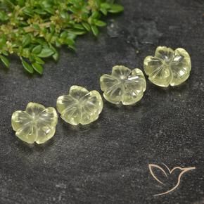 Gemas de Cuarzo Amarillo claro natural de 7.80 ct, Corte Flor, Transparente