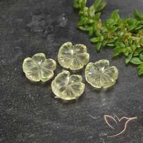 Gemas de Cuarzo Amarillo verdoso claro natural de 6.39 ct, Corte Flor, Transparente