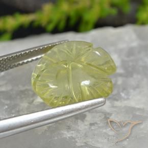 Cuarzo Amarillo limón natural de 7.37 ct, Corte Flor, Transparente