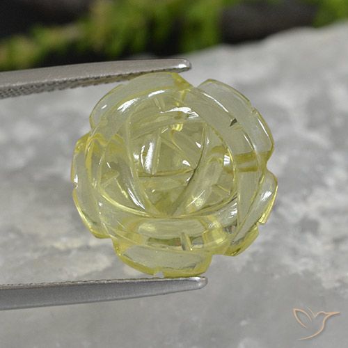 11.38ct Natural Amarillo piña claro Cuarzo, Corte Flor, Transparente