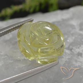 Cuarzo Amarillo piña claro natural de 11.38 ct, Corte Flor, Transparente