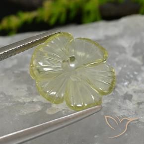 Cuarzo Amarillo piña claro natural de 5.62 ct, Corte Flor, Transparente