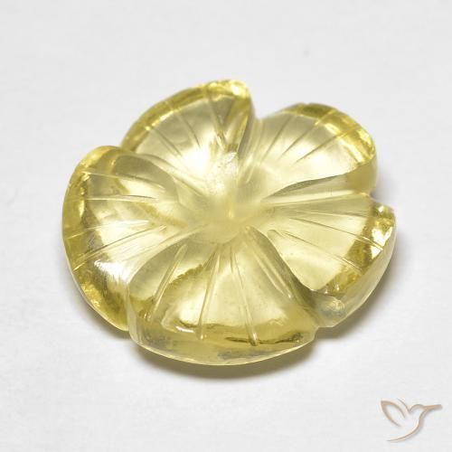 Cuarzo Amarillo medio natural de 8.15 ct, Corte Flor, Transparente
