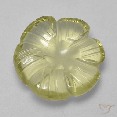 6.27ct Natural Amarillo claro medio Cuarzo, Corte Flor, Transparente