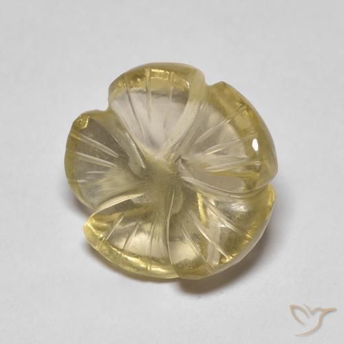 5.46ct Natural Amarillo claro Cuarzo, Corte Flor, Transparente