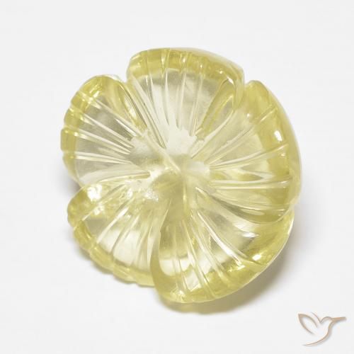 8.94ct Natural Amarillo claro Cuarzo, Corte Flor, Transparente