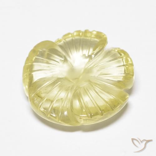 Cuarzo Amarillo claro natural de 8.94 ct, Corte Flor, Transparente