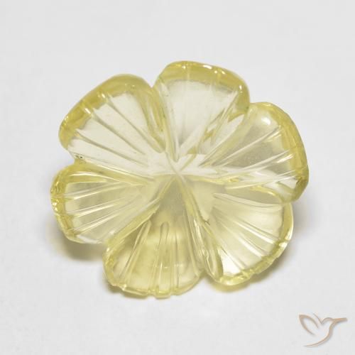 5.82ct Natural Amarillo claro Cuarzo, Corte Flor, Transparente