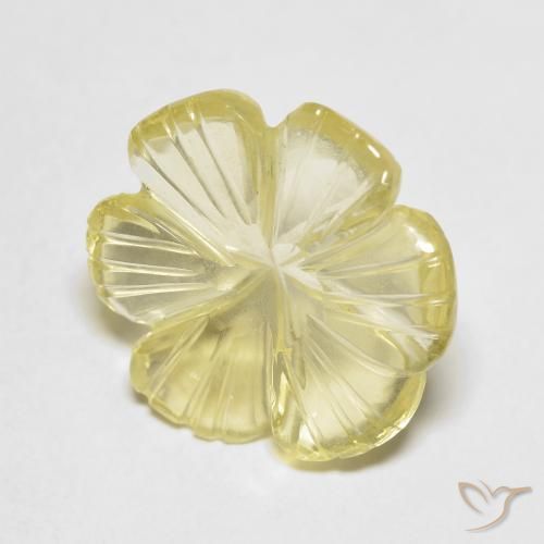 Cuarzo Amarillo claro natural de 5.82 ct, Corte Flor, Transparente