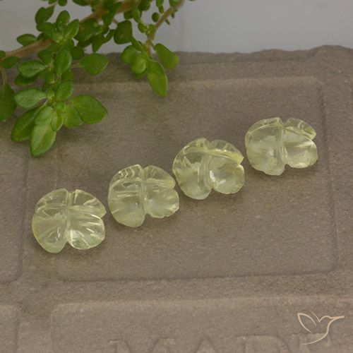 4.39ctw Natural Amarillo claro Cuarzo, Corte Flor, Transparente
