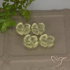 Gemas de Cuarzo Amarillo claro natural de 4.39 ct, Corte Flor, Transparente
