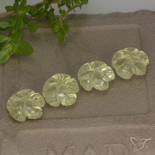 5.20ctw Natural Amarillo claro Cuarzo, Corte Flor, Transparente