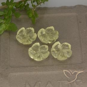 Gemas de Cuarzo Amarillo claro natural de 5.20 ct, Corte Flor, Transparente