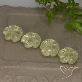 Gemas de Cuarzo Amarillo claro natural de 5.20 ct, Corte Flor, Transparente