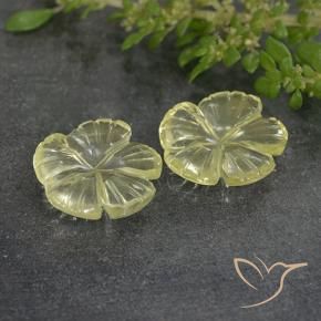 Gemas de Cuarzo Amarillo claro natural de 4.80 ct, Corte Flor, Transparente