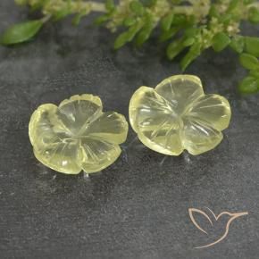 Gemas de Cuarzo Amarillo claro natural de 4.19 ct, Corte Flor, Transparente