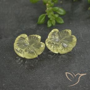 Gemas de Cuarzo Amarillo claro natural de 5.20 ct, Corte Flor, Transparente